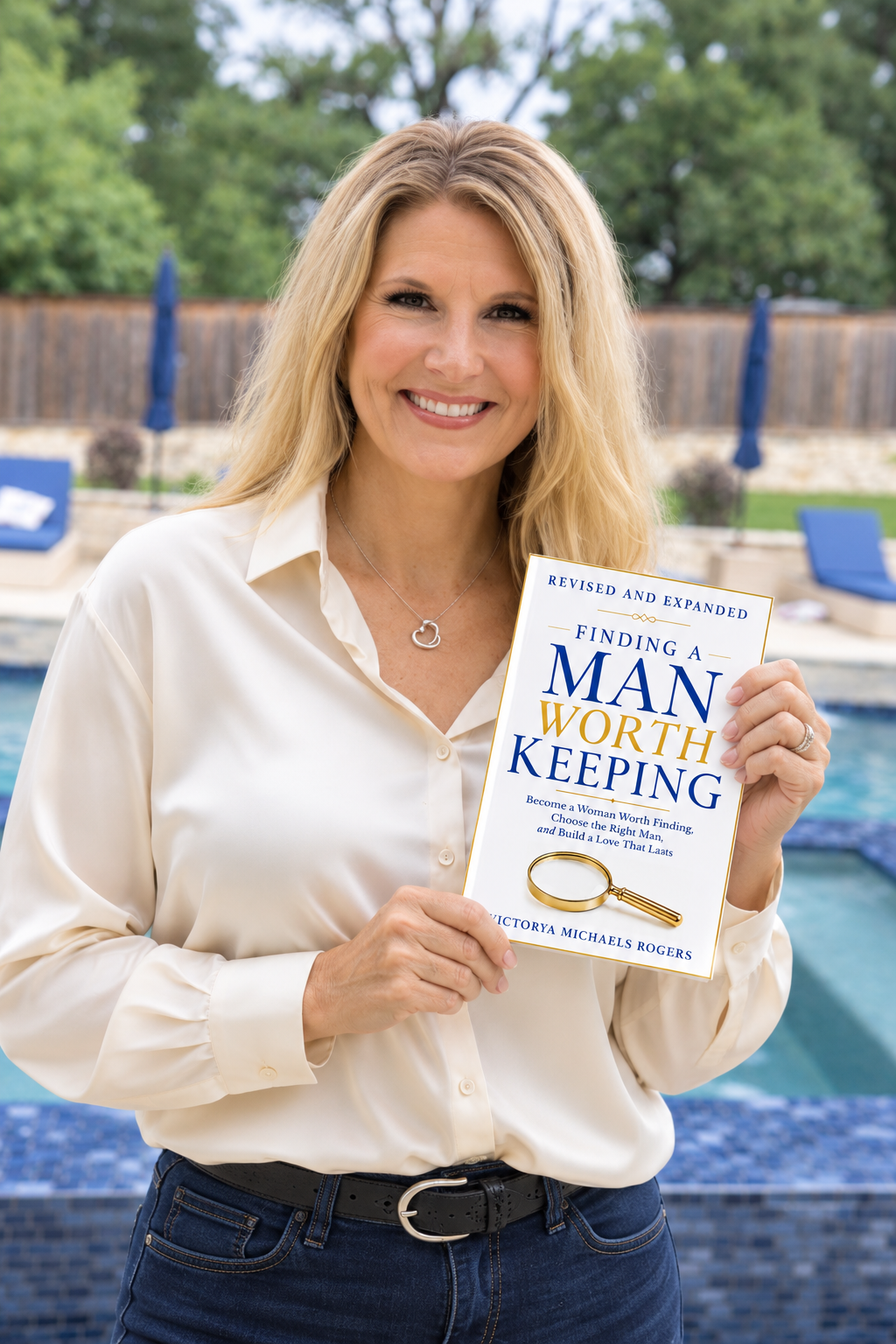 Victorya Rogers holding Finding a Man Worth Keeping